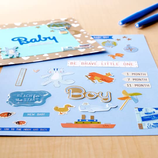 12 Pack: Boy Adventure Baby Stickers by Recollections™